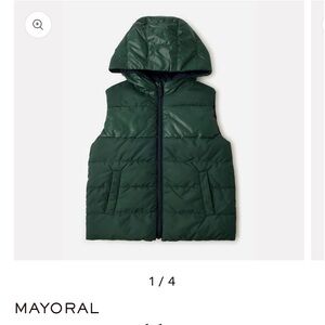 Boys’ Mayoral sleeveless puffer jacket. In orange. Size 6